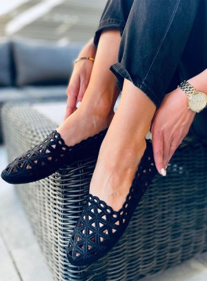 Baleriny ażurowe KIDA BLACK 37