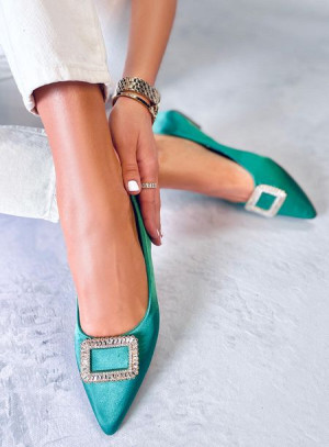 Baleriny eleganckie z kamieniami LORELLA GREEN 39