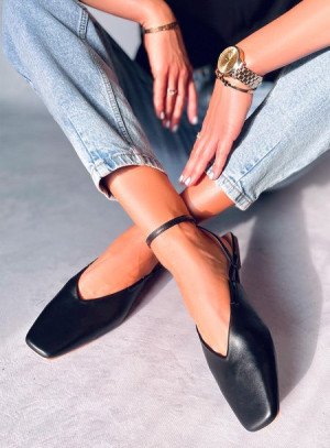 Baleriny z odkrytą piętą GIANNA BLACK 36