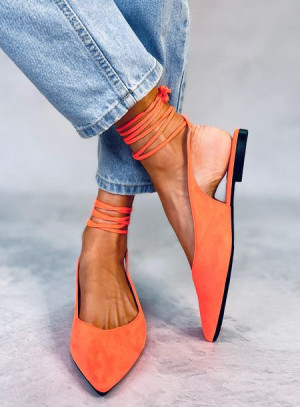 Baleriny bez pięty wiązane DENTONI ORANGE 37