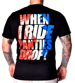 T-shirt S When I Ride Infamous Team + Wlepy