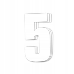 Numery Startowe 3szt (16x7,5cm) Proste Biały Nr5