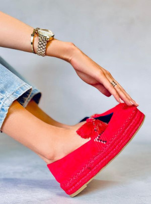 Espadryle z frędzelkami czerwone 1735 RED 38
