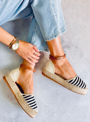 Espadryle w paski GEMA BLACK 39