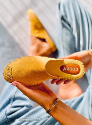 Klapki espadryle full kolor MARINA YELLOW 38