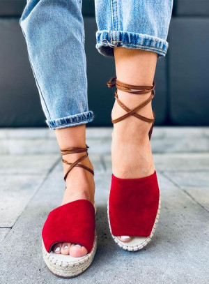 Espadryle damskie ANDRINA RED 36