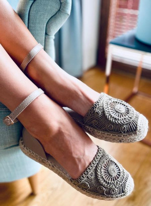 Espadryle ażurowe JASMINE KHAKI 39