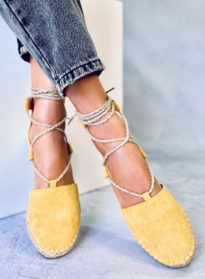 Espadryle wiązane na kostkę ESPO YELLOW 38
