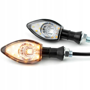 Kierunkowskazy LED 12 diod M10 homologacja czarne