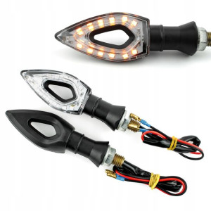Kierunkowskazy Led 20 Diod M10 Czarne Biały Klosz