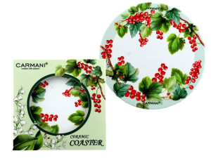 Podkładka Ceramiczna, Okrągła - Czerwona Porzeczka (carmani)