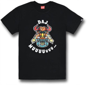 T-shirt Davca Daj Muuu Byk Czarny S
