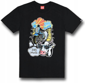 T-shirt Davca Daj Muuu Krowa Czarny S
