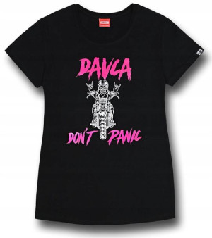T-shirt Damski Davca Don't Panic Czarny L