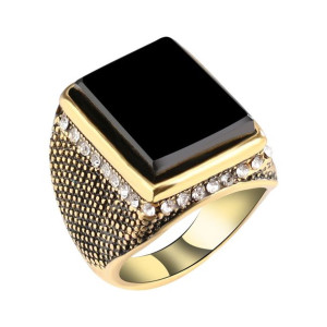 20Mm Punk Resin Black Color Geometry Rhinestone An