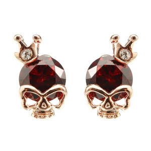 Punk Skull Crown Ear Stud Wykwintne Kolczyki Rhine