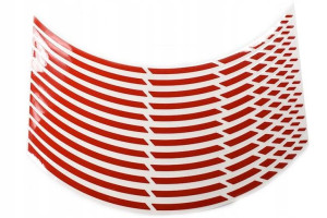 Paski Na Felgę Keiti Reflective Sticker Czerwone
