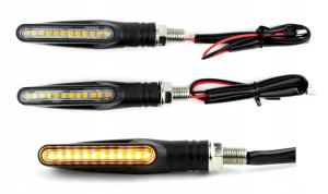 Kierunkowskazy Motocyklowe Led Biały Klosz Slim
