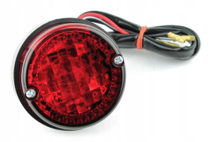 Lampa Tylna Motocykl Uniwersalna Okrągła Czerwona