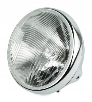 Lampa Motocyklowa Przednia 7 Cali 12v Ramka Chrom