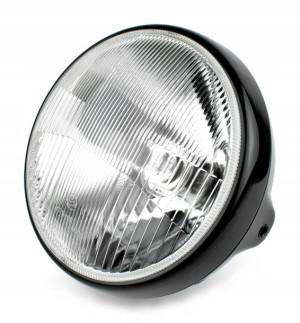 Lampa Motocyklowa Przednia 7 Cali 12v Czarna Ramka