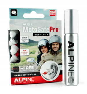 Zatyczki Do Uszu Alpine Motosafe Pro + Płyn 25ml