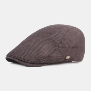 Męska Bawełniana Lniana Czapka Beret W Paski Wzór