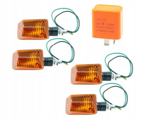 Kierunkowskazy uniwersalne MINI 4 szt + przerywacz