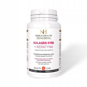Noble Health Kolagen rybi + keratyna kompleksowa pielęgnacja urody 60 kaps