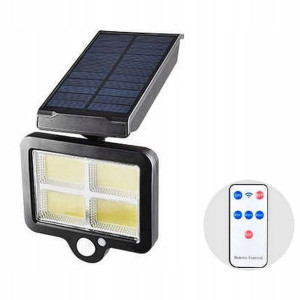 Halogen Solarny 4 X Cob Czujka Ruchu I Zmierzchu