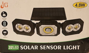 Ścienna Lampa Solarna Cob-32 Led 4.8W Z Czujnikiem