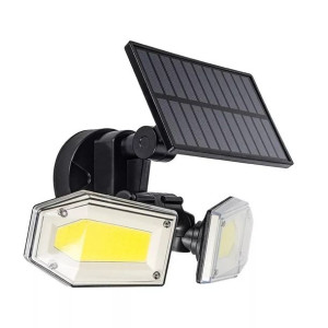 Lampa Ścienna Solarna Cob-130Led Z Czujnikiem Ruchu I Zmierzchu Ip65