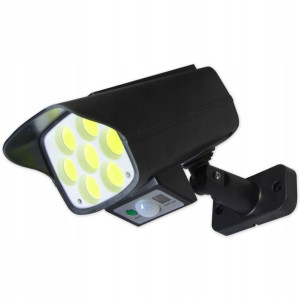 Lampa Solarna Reflektor Led Cob Atrapa Kamery Z Czujnikiem Ruchu