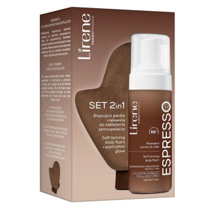 Lirene Perfect Tan zestaw brązująca pianka 150ml + rękawica do samoopalacza