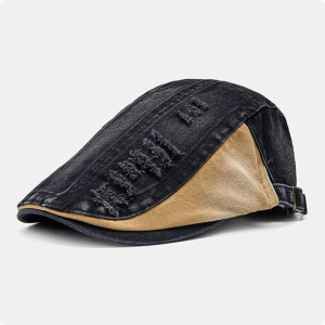 Collrown Men Make-Old Broken Hole Ivy Cap Patchwor