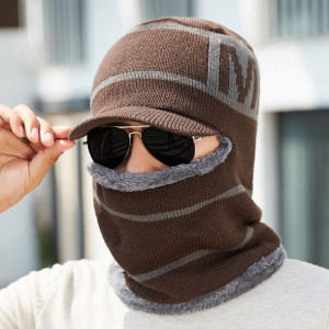 Męska Ciepła Czapka Beanie Czapka Szalik Z Literą
