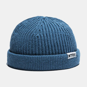 Unisex Casual Patch Wełniane Czapki Z Dzianiny Cza