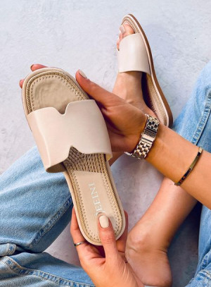 Klapki damskie beżowe 395 BEIGE 37