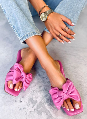Klapki z kokardą MINNEN PINK 38