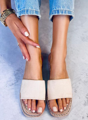 Klapki damskie zamszowe DANIELS BEIGE 40