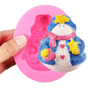 3D Snowman Silikonowe Świeca Ciasto Formy Mydło Cr