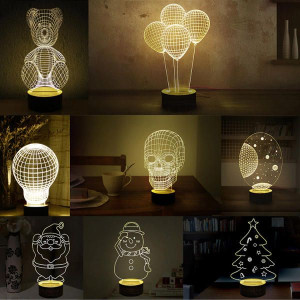 3D Visual Led Small Table Lampka Nocna Na Wakacje