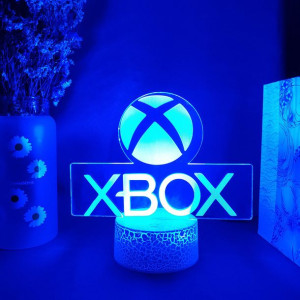 Ikona Gry Xbox Lampa Iluzorowa 3D Pokój Gier Konfi