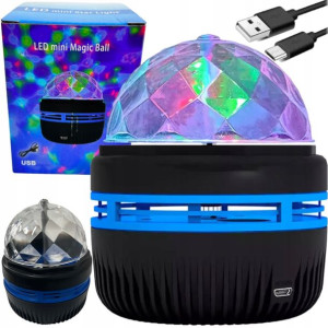 Mini Lampka Nocna Kula Disco Obrotowa