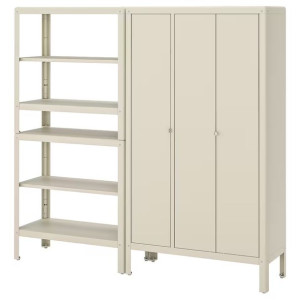 IKEA KOLBJORN Regał z szafką beżowy 171x37x161 cm