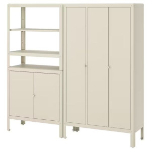 IKEA KOLBJORN Regał z 2 szafkami beżowy 171x37x161 cm