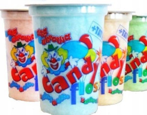 Wata Cukrowa Candy Floss + Tatuaż w Kubku x 12 szt