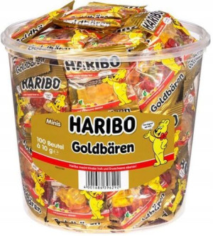 Haribo Żelki Złote Misie 100 sztuk Mini Paczuszek
