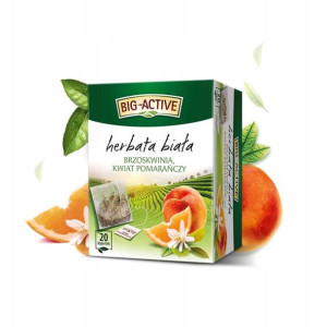 BIG ACTIVE Herbata biała z brzoskwinią pomarańcza