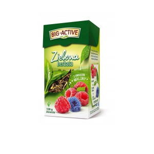 Herbata zielona z maliną liściasta 100g